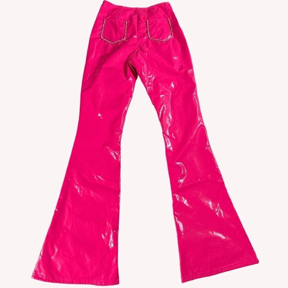 Pretty Little Thing Pink Cowgirl Size S‎ Sexy Bling Latex Party Rave Costume - Picture 9 of 16